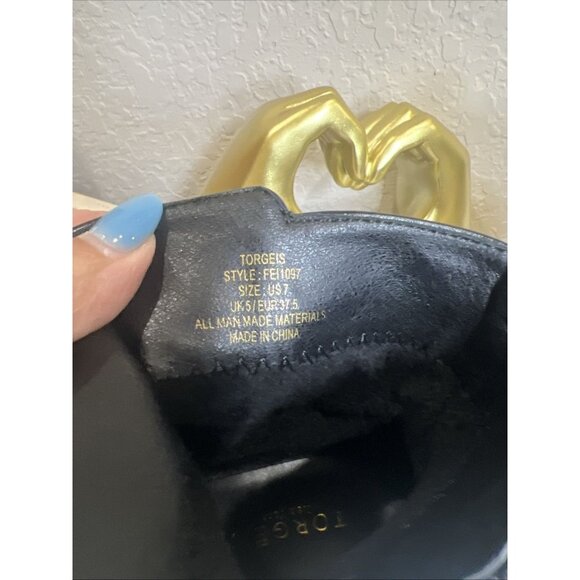 Torgeis Iona Boot Sz 7 Black Pointy Silver Chain Ankle Boots Women’s - Picture 9 of 12